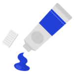 青色の絵の具のイラスト2