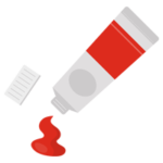 赤色の絵の具のイラスト2