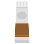 茶色の絵の具のイラスト1