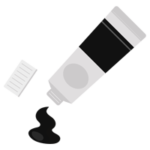 黒色の絵の具のイラスト2