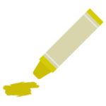 黄色のクレヨンのイラスト2