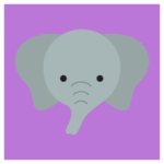 ゾウのアイコンイラスト3