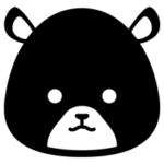 ハムスターの顔のアイコンイラスト（白黒）1