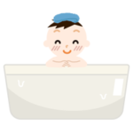 入浴する男の子のイラスト