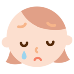 若い女性の顔の表情のイラスト（悲しい）