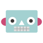 ロボットの顔の表情のイラスト（いー）