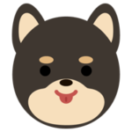 柴犬（黒）の顔のアイコンイラスト3