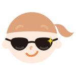 サングラスをかけた女の子のイラスト