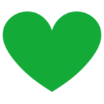 ハートのアイコンのイラスト（緑）