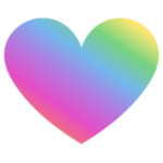 ハートのアイコンのイラスト（虹色）