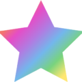 星・スターのアイコンイラスト（虹色）