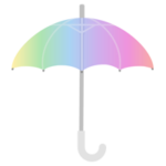 虹色のビニール傘のイラスト1
