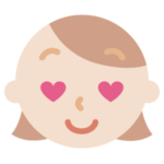 目をハートにした若い女性のイラスト