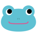 青のカエルのアイコンのイラスト1