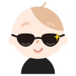 サングラスをかけた赤ちゃんのイラスト2