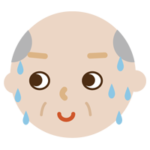 気まずそうな顔の高齢者の男性のイラスト3