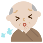 咳をする高齢者の男性のイラスト1