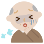 咳をする高齢者の男性のイラスト3