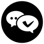 相談のアイコンのイラスト（黒・丸）1