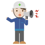 避難指示を出す男性の全身のイラスト2